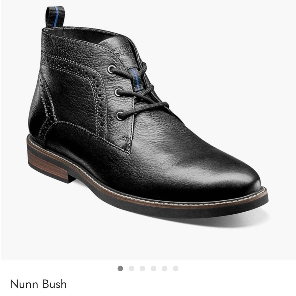 Nunn Bush Chukkas Black Leather Men's Ankle Boots Lace Up Size 11 - Picture 16 of 16